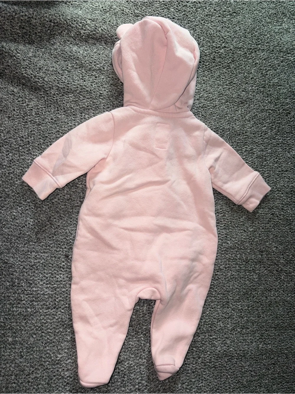 GAP Preemie Light Pink Hooded Footed One-Piece Winter Jumpsuit